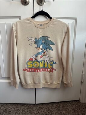 Cream Sonic the Hedgehog Graphic Sweatshirt for Kids
